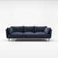 Stain Resistant Square Arm 3/4-Seat Sofa Extra Long Faux Leather Settee Dark Blue-Gray Clearhalo 'furn' 'furn_sofas' 'Furniture' 'furniture_sofas' 'kitchen' 'kitchen_sofas' 'Living Room Furniture' 'Sofa' 'sofas' 4648479