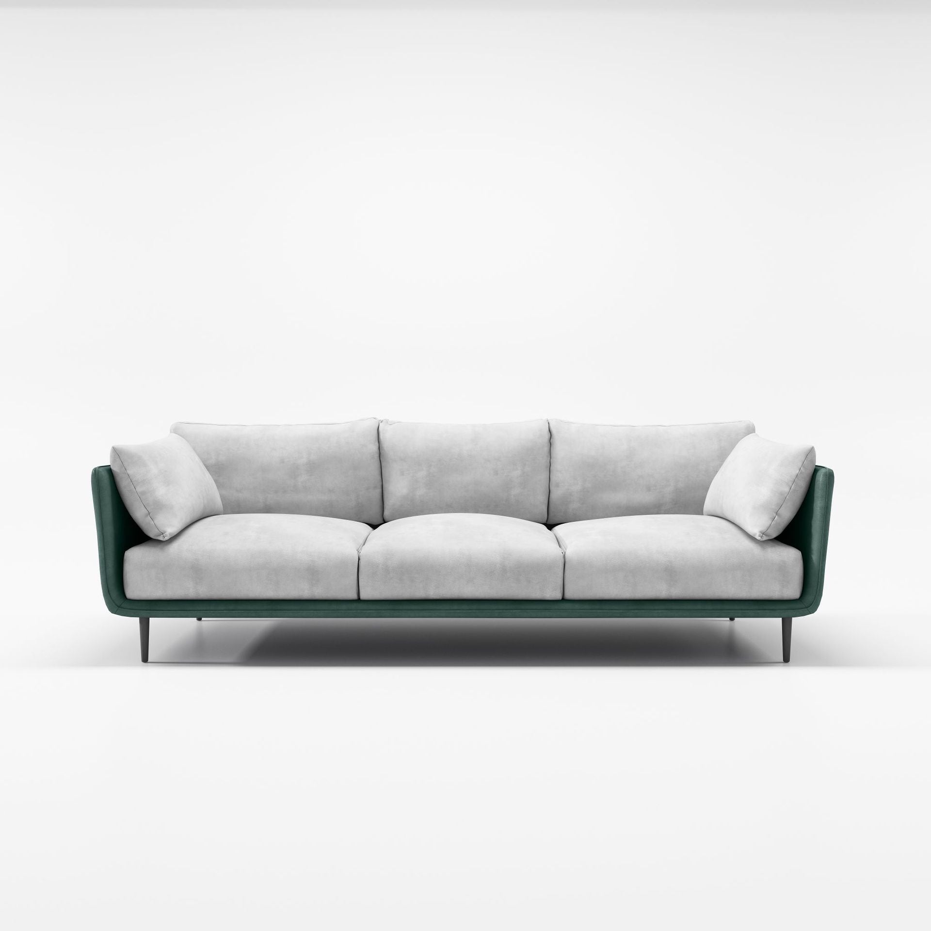 Stain Resistant Square Arm 3/4-Seat Sofa Extra Long Faux Leather Settee Clearhalo 'furn' 'furn_sofas' 'Furniture' 'furniture_sofas' 'kitchen' 'kitchen_sofas' 'Living Room Furniture' 'Sofa' 'sofas' 4648480