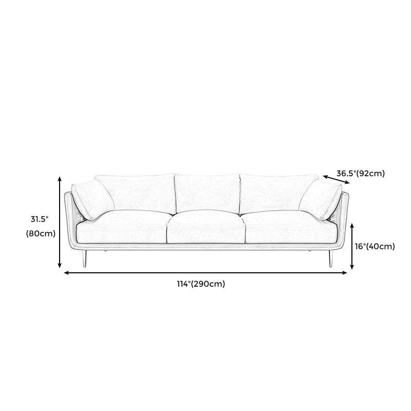 Stain Resistant Square Arm 3/4-Seat Sofa Extra Long Faux Leather Settee Clearhalo 'furn' 'furn_sofas' 'Furniture' 'furniture_sofas' 'kitchen' 'kitchen_sofas' 'Living Room Furniture' 'Sofa' 'sofas' 4648490