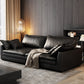 Black Stain Resistant Contemporary Faux Leather Square Arm Sofa with Bolster Pillows 118"L x 39"W x 35.5"H Clearhalo 'furn' 'furn_sofas' 'Furniture' 'furniture_sofas' 'kitchen' 'kitchen_sofas' 'Living Room Furniture' 'Sofa' 'sofas' 4648518