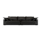 Black Stain Resistant Contemporary Faux Leather Square Arm Sofa with Bolster Pillows 142"L x 39"W x 35.5"H Clearhalo 'furn' 'furn_sofas' 'Furniture' 'furniture_sofas' 'kitchen' 'kitchen_sofas' 'Living Room Furniture' 'Sofa' 'sofas' 4648521