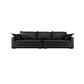Black Stain Resistant Contemporary Faux Leather Square Arm Sofa with Bolster Pillows 126"L x 39"W x 35.5"H Clearhalo 'furn' 'furn_sofas' 'Furniture' 'furniture_sofas' 'kitchen' 'kitchen_sofas' 'Living Room Furniture' 'Sofa' 'sofas' 4648530