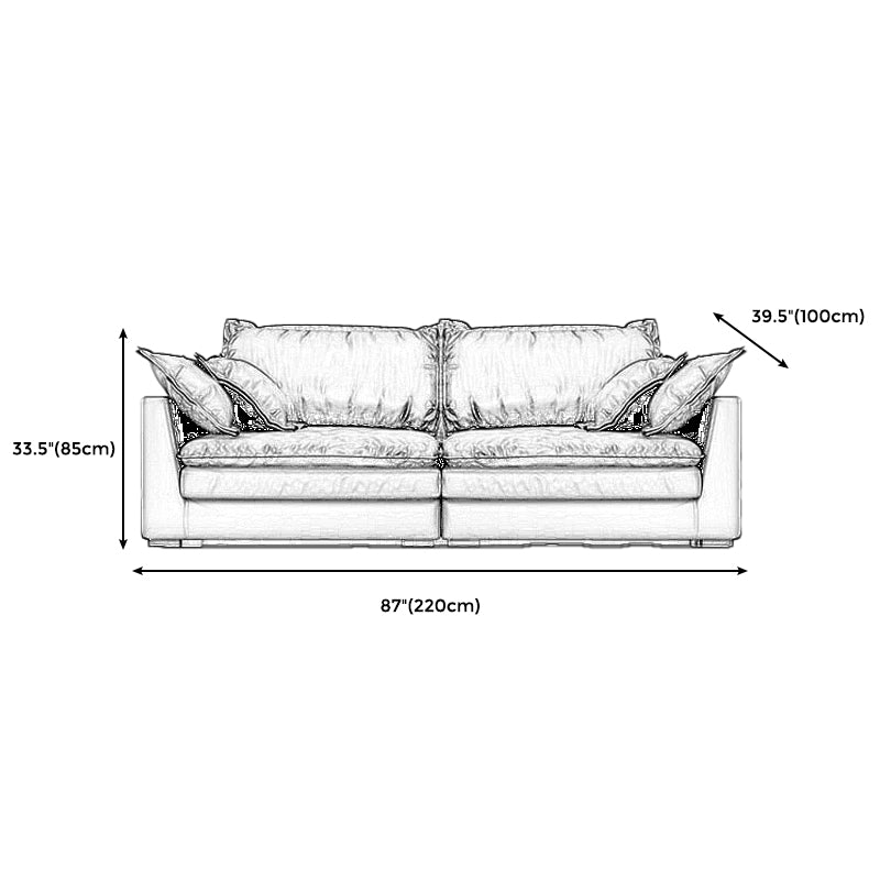 Black Stain Resistant Contemporary Faux Leather Square Arm Sofa with Bolster Pillows Clearhalo 'furn' 'furn_sofas' 'Furniture' 'furniture_sofas' 'kitchen' 'kitchen_sofas' 'Living Room Furniture' 'Sofa' 'sofas' 4648533