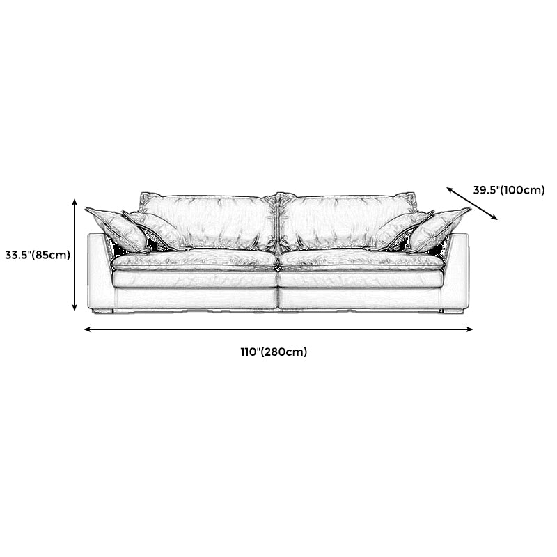 Black Stain Resistant Contemporary Faux Leather Square Arm Sofa with Bolster Pillows Clearhalo 'furn' 'furn_sofas' 'Furniture' 'furniture_sofas' 'kitchen' 'kitchen_sofas' 'Living Room Furniture' 'Sofa' 'sofas' 4648536
