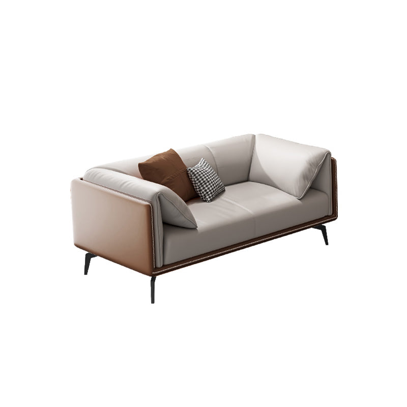 Contemporary Genuine Leather Pillow Top Arm Sofa for Living Room, Apartment 70.9"L x 37.4"W x 29.5"H Clearhalo 'furn' 'furn_sofas' 'Furniture' 'furniture_sofas' 'kitchen' 'kitchen_sofas' 'Living Room Furniture' 'Sofa' 'sofas' 4648550