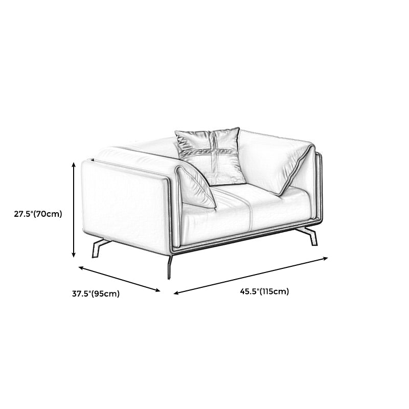 Contemporary Genuine Leather Pillow Top Arm Sofa for Living Room, Apartment Clearhalo 'furn' 'furn_sofas' 'Furniture' 'furniture_sofas' 'kitchen' 'kitchen_sofas' 'Living Room Furniture' 'Sofa' 'sofas' 4648554