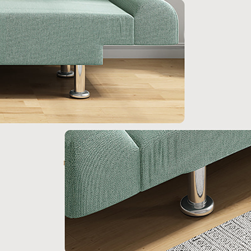 75"Modern Linen Recessed Arm Foldable Convertible Sleeper Sofa Clearhalo 'furn' 'furn_sofas' 'Furniture' 'furniture_sofas' 'kitchen' 'kitchen_sofas' 'Living Room Furniture' 'Sofa' 'sofas' 4648564