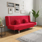 75"Modern Linen Recessed Arm Foldable Convertible Sleeper Sofa Red Silver Clearhalo 'furn' 'furn_sofas' 'Furniture' 'furniture_sofas' 'kitchen' 'kitchen_sofas' 'Living Room Furniture' 'Sofa' 'sofas' 4648583