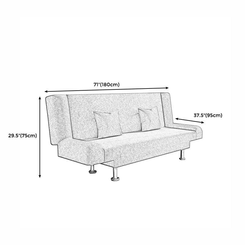 75"Modern Linen Recessed Arm Foldable Convertible Sleeper Sofa Clearhalo 'furn' 'furn_sofas' 'Furniture' 'furniture_sofas' 'kitchen' 'kitchen_sofas' 'Living Room Furniture' 'Sofa' 'sofas' 4648589