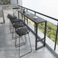 Marble Counter Wine Table with Rectangle Table Top Trestle Table - 41.3" H 70.9"L x 15.7"W x 41.3"H Gold-Black Without Chairs Clearhalo 'Bar Furniture' 'Bar Tables' 'bar_tables' 'furn' 'furn_bar_tables' 'Furniture' 'furniture_bar_tables' 'Kitchen & Dining Furniture' 'kitchen&dining_furn' 'kitchen' 4653628