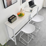 Marble Counter Wine Table with Rectangle Table Top Trestle Table - 41.3" H Clearhalo 'Bar Furniture' 'Bar Tables' 'bar_tables' 'furn' 'furn_bar_tables' 'Furniture' 'furniture_bar_tables' 'Kitchen & Dining Furniture' 'kitchen&dining_furn' 'kitchen' 4653635