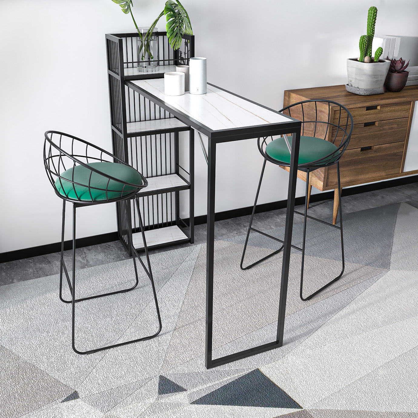 White Black and Gold Glam Style Bar Table in Metal Milk Tea Shop Bar Table Black White Without Chairs Clearhalo 'Bar Furniture' 'Bar Tables' 'bar_tables' 'furn' 'furn_bar_tables' 'Furniture' 'furniture_bar_tables' 'Kitchen & Dining Furniture' 'kitchen&dining_furn' 'kitchen' 4653688