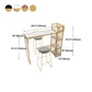 White Black and Gold Glam Style Bar Table in Metal Milk Tea Shop Bar Table Clearhalo 'Bar Furniture' 'Bar Tables' 'bar_tables' 'furn' 'furn_bar_tables' 'Furniture' 'furniture_bar_tables' 'Kitchen & Dining Furniture' 'kitchen&dining_furn' 'kitchen' 4653694