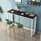 Modern Marble Table with Rectangle Table Top Black White Trestle Table-41.3" H 78.7"L x 15.7"W x 41.3"H Black White Without Chairs Clearhalo 'Bar Furniture' 'Bar Tables' 'bar_tables' 'furn' 'furn_bar_tables' 'Furniture' 'furniture_bar_tables' 'Kitchen & Dining Furniture' 'kitchen&dining_furn' 'kitchen' 4653697