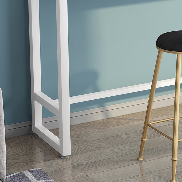 Modern Marble Table with Rectangle Table Top Black White Trestle Table-41.3" H Clearhalo 'Bar Furniture' 'Bar Tables' 'bar_tables' 'furn' 'furn_bar_tables' 'Furniture' 'furniture_bar_tables' 'Kitchen & Dining Furniture' 'kitchen&dining_furn' 'kitchen' 4653701