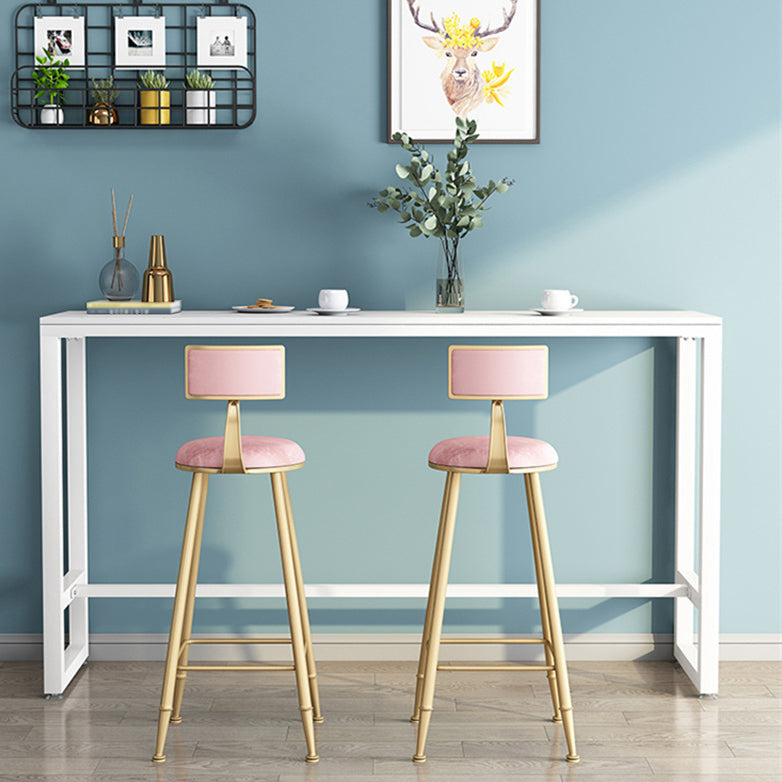 Modern Marble Table with Rectangle Table Top Black White Trestle Table-41.3" H Clearhalo 'Bar Furniture' 'Bar Tables' 'bar_tables' 'furn' 'furn_bar_tables' 'Furniture' 'furniture_bar_tables' 'Kitchen & Dining Furniture' 'kitchen&dining_furn' 'kitchen' 4653702