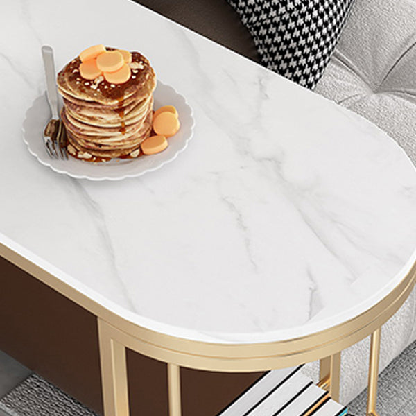 White Marble Bar Table with Specialty Table Top Double Pedestal Table- 41.3" H Clearhalo 'Bar Furniture' 'Bar Tables' 'bar_tables' 'furn' 'furn_bar_tables' 'Furniture' 'furniture_bar_tables' 'Kitchen & Dining Furniture' 4653721
