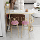White Marble Bar Table with Specialty Table Top Double Pedestal Table- 41.3" H Clearhalo 'Bar Furniture' 'Bar Tables' 'bar_tables' 'furn' 'furn_bar_tables' 'Furniture' 'furniture_bar_tables' 'Kitchen & Dining Furniture' 4653725