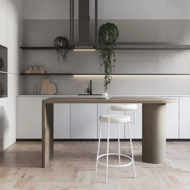 Industrial Wood Bar Table with Specialty Table Top Double Pedestal Table - 41.3" H Clearhalo 'Bar Furniture' 'Bar Tables' 'bar_tables' 'furn' 'furn_bar_tables' 'Furniture' 'furniture_bar_tables' 'Kitchen & Dining Furniture' 4653738