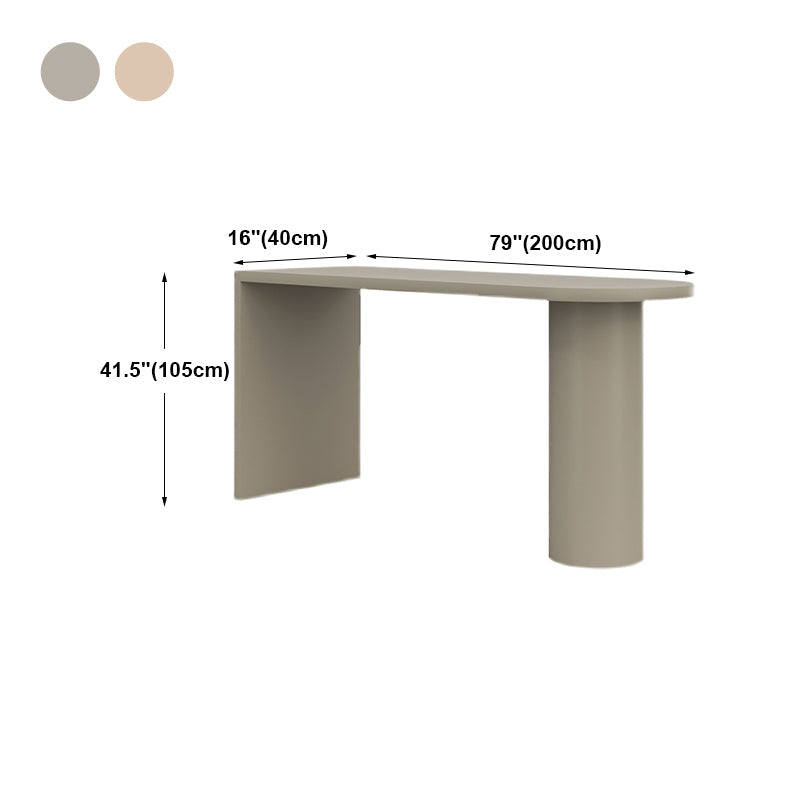 Industrial Wood Bar Table with Specialty Table Top Double Pedestal Table - 41.3" H Clearhalo 'Bar Furniture' 'Bar Tables' 'bar_tables' 'furn' 'furn_bar_tables' 'Furniture' 'furniture_bar_tables' 'Kitchen & Dining Furniture' 4653743