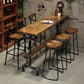 Industrial Style Rectangle Bar Table Solid Wood Milk Tea Shop Casual Bar Table 86.6"L x 15.7"W x 41.3"H Without Chairs Clearhalo 'Bar Furniture' 'Bar Tables' 'bar_tables' 'furn' 'furn_bar_tables' 'Furniture' 'furniture_bar_tables' 'Kitchen & Dining Furniture' 4653744