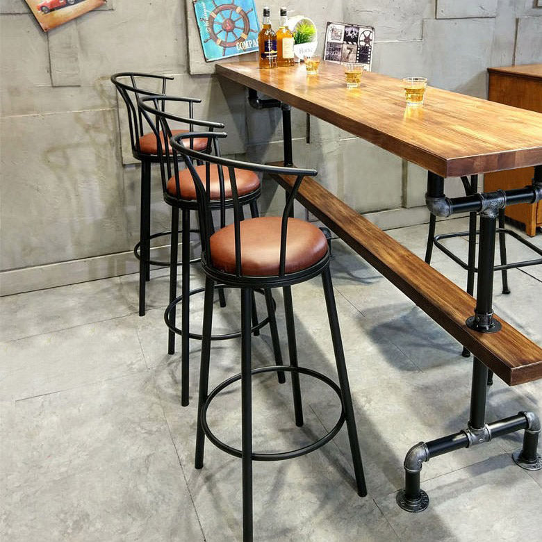 Industrial Style Rectangle Bar Table Solid Wood Milk Tea Shop Casual Bar Table Clearhalo 'Bar Furniture' 'Bar Tables' 'bar_tables' 'furn' 'furn_bar_tables' 'Furniture' 'furniture_bar_tables' 'Kitchen & Dining Furniture' 4653753