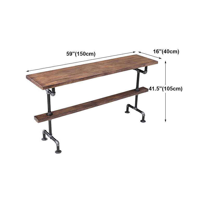 Industrial Style Rectangle Bar Table Solid Wood Milk Tea Shop Casual Bar Table Clearhalo 'Bar Furniture' 'Bar Tables' 'bar_tables' 'furn' 'furn_bar_tables' 'Furniture' 'furniture_bar_tables' 'Kitchen & Dining Furniture' 4653760