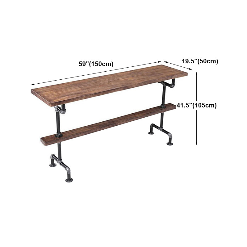 Industrial Style Rectangle Bar Table Solid Wood Milk Tea Shop Casual Bar Table Clearhalo 'Bar Furniture' 'Bar Tables' 'bar_tables' 'furn' 'furn_bar_tables' 'Furniture' 'furniture_bar_tables' 'Kitchen & Dining Furniture' 4653763