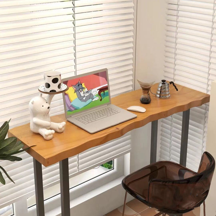 Specialty Brown Modern Style Bar Table in Solid Wood and Metal Balcony Bar Table Clearhalo 'Bar Furniture' 'Bar Tables' 'bar_tables' 'furn' 'furn_bar_tables' 'Furniture' 'furniture_bar_tables' 'Kitchen & Dining Furniture' 4653794