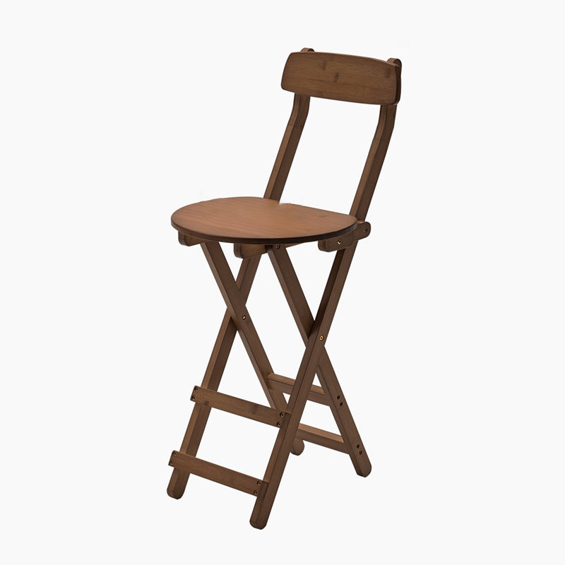 Contemporary Solid Wood Folding Bar Stool Indoor Barstools With Wood Seat and Low Back Light Tan Counter Stool (24"H) Clearhalo 'Bar Furniture' 'Bar Stools' 'bar_stools' 'furn' 'furn_bar_stools' 'furniture_bar_stools' 'Kitchen & Dining Furniture' 'kitchen&dining_furn' 'kitchen' 'kitchen_furn' Furniture' 4653812