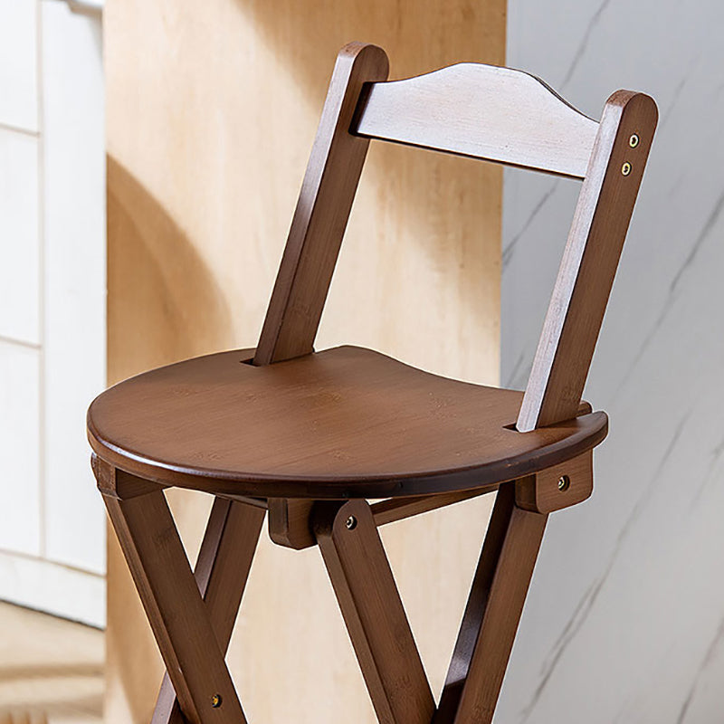 Contemporary Solid Wood Folding Bar Stool Indoor Barstools With Wood Seat and Low Back Clearhalo 'Bar Furniture' 'Bar Stools' 'bar_stools' 'furn' 'furn_bar_stools' 'furniture_bar_stools' 'Kitchen & Dining Furniture' 'kitchen&dining_furn' 'kitchen' 'kitchen_furn' Furniture' 4653818