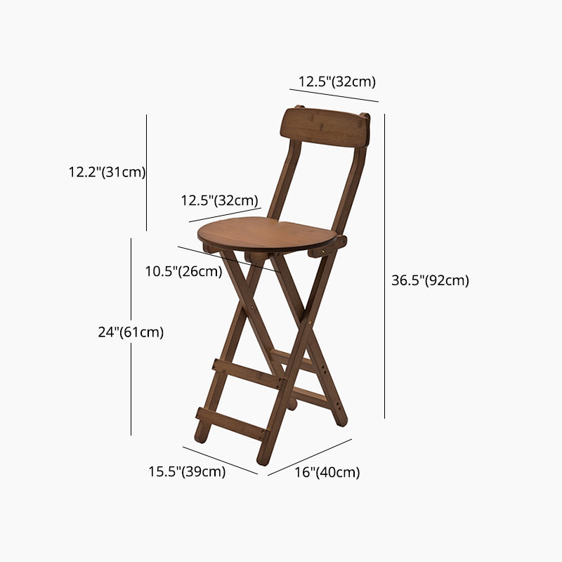 Contemporary Solid Wood Folding Bar Stool Indoor Barstools With Wood Seat and Low Back Clearhalo 'Bar Furniture' 'Bar Stools' 'bar_stools' 'furn' 'furn_bar_stools' 'furniture_bar_stools' 'Kitchen & Dining Furniture' 'kitchen&dining_furn' 'kitchen' 'kitchen_furn' Furniture' 4653828