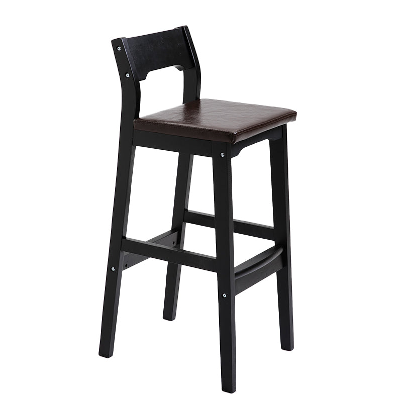 Contemporary Oak Wood Barstool Indoor Bar Stool with Low Back and Footrest 1 Piece Clearhalo 'Bar Furniture' 'Bar Stools' 'bar_stools' 'furn' 'furn_bar_stools' 'furniture_bar_stools' 'Kitchen & Dining Furniture' 'kitchen&dining_furn' 'kitchen' 'kitchen_furn' Furniture' 4653832