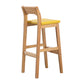 Contemporary Oak Wood Barstool Indoor Bar Stool with Low Back and Footrest Yellow 1 Piece Clearhalo 'Bar Furniture' 'Bar Stools' 'bar_stools' 'furn' 'furn_bar_stools' 'furniture_bar_stools' 'Kitchen & Dining Furniture' 'kitchen&dining_furn' 'kitchen' 'kitchen_furn' Furniture' 4653834