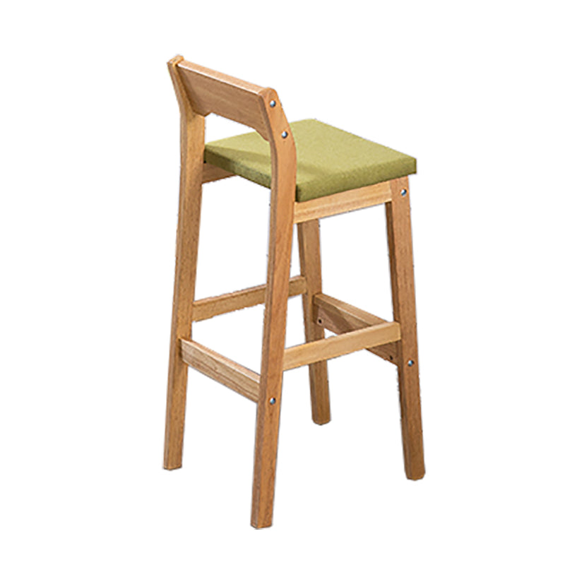 Contemporary Oak Wood Barstool Indoor Bar Stool with Low Back and Footrest Green 1 Piece Clearhalo 'Bar Furniture' 'Bar Stools' 'bar_stools' 'furn' 'furn_bar_stools' 'furniture_bar_stools' 'Kitchen & Dining Furniture' 'kitchen&dining_furn' 'kitchen' 'kitchen_furn' Furniture' 4653836