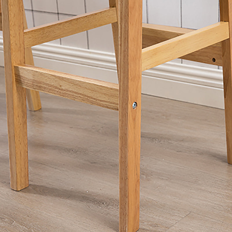 Contemporary Oak Wood Barstool Indoor Bar Stool with Low Back and Footrest Clearhalo 'Bar Furniture' 'Bar Stools' 'bar_stools' 'furn' 'furn_bar_stools' 'furniture_bar_stools' 'Kitchen & Dining Furniture' 'kitchen&dining_furn' 'kitchen' 'kitchen_furn' Furniture' 4653840