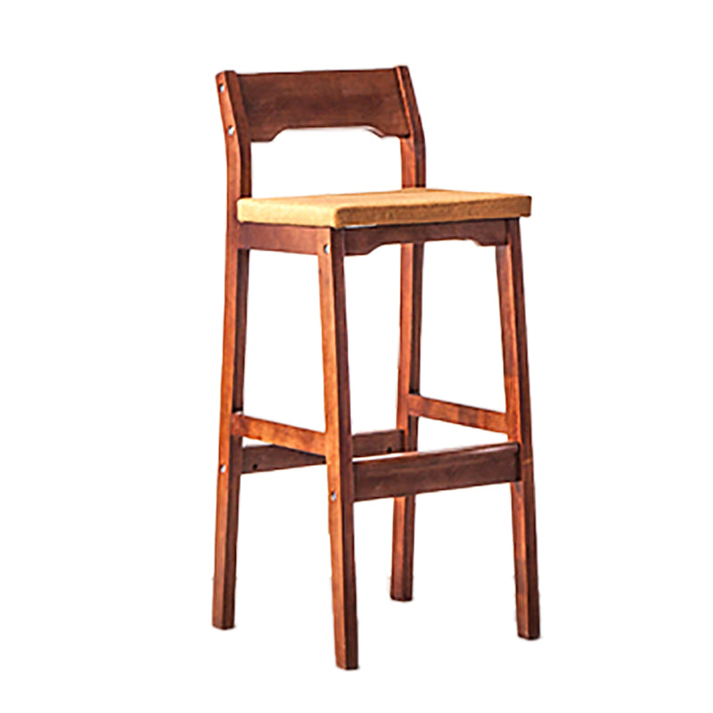 Contemporary Oak Wood Barstool Indoor Bar Stool with Low Back and Footrest Red 1 Piece Clearhalo 'Bar Furniture' 'Bar Stools' 'bar_stools' 'furn' 'furn_bar_stools' 'furniture_bar_stools' 'Kitchen & Dining Furniture' 'kitchen&dining_furn' 'kitchen' 'kitchen_furn' Furniture' 4653841