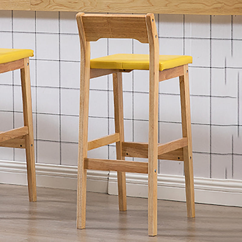 Contemporary Oak Wood Barstool Indoor Bar Stool with Low Back and Footrest Clearhalo 'Bar Furniture' 'Bar Stools' 'bar_stools' 'furn' 'furn_bar_stools' 'furniture_bar_stools' 'Kitchen & Dining Furniture' 'kitchen&dining_furn' 'kitchen' 'kitchen_furn' Furniture' 4653842