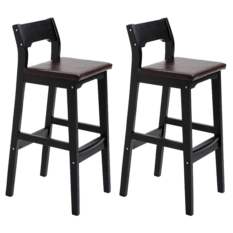 Contemporary Oak Wood Barstool Indoor Bar Stool with Low Back and Footrest Light Blue-Dark Blue 2 Piece Set Clearhalo 'Bar Furniture' 'Bar Stools' 'bar_stools' 'furn' 'furn_bar_stools' 'furniture_bar_stools' 'Kitchen & Dining Furniture' 'kitchen&dining_furn' 'kitchen' 'kitchen_furn' Furniture' 4653850