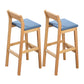 Contemporary Oak Wood Barstool Indoor Bar Stool with Low Back and Footrest Blue 2 Piece Set Clearhalo 'Bar Furniture' 'Bar Stools' 'bar_stools' 'furn' 'furn_bar_stools' 'furniture_bar_stools' 'Kitchen & Dining Furniture' 'kitchen&dining_furn' 'kitchen' 'kitchen_furn' Furniture' 4653851