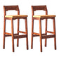 Contemporary Oak Wood Barstool Indoor Bar Stool with Low Back and Footrest Red 2 Piece Set Clearhalo 'Bar Furniture' 'Bar Stools' 'bar_stools' 'furn' 'furn_bar_stools' 'furniture_bar_stools' 'Kitchen & Dining Furniture' 'kitchen&dining_furn' 'kitchen' 'kitchen_furn' Furniture' 4653852