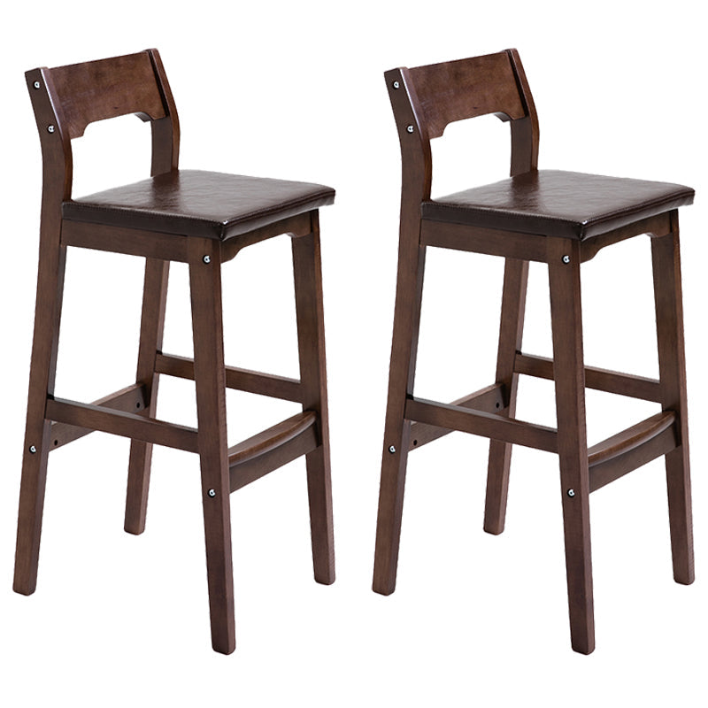 Contemporary Oak Wood Barstool Indoor Bar Stool with Low Back and Footrest Coffee 2 Piece Set Clearhalo 'Bar Furniture' 'Bar Stools' 'bar_stools' 'furn' 'furn_bar_stools' 'furniture_bar_stools' 'Kitchen & Dining Furniture' 'kitchen&dining_furn' 'kitchen' 'kitchen_furn' Furniture' 4653853