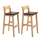 Contemporary Oak Wood Barstool Indoor Bar Stool with Low Back and Footrest Black 2 Piece Set Clearhalo 'Bar Furniture' 'Bar Stools' 'bar_stools' 'furn' 'furn_bar_stools' 'furniture_bar_stools' 'Kitchen & Dining Furniture' 'kitchen&dining_furn' 'kitchen' 'kitchen_furn' Furniture' 4653854