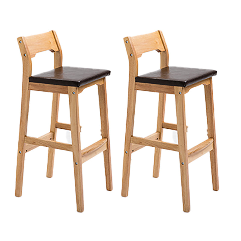 Contemporary Oak Wood Barstool Indoor Bar Stool with Low Back and Footrest Black 2 Piece Set Clearhalo 'Bar Furniture' 'Bar Stools' 'bar_stools' 'furn' 'furn_bar_stools' 'furniture_bar_stools' 'Kitchen & Dining Furniture' 'kitchen&dining_furn' 'kitchen' 'kitchen_furn' Furniture' 4653854