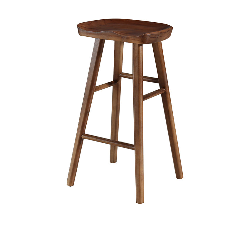Contemporary Solid Wood Bar Stool Indoor Bar Stool with Wood Seat and Footrest Walnut 1 Piece Bar Stool(30"H) Clearhalo 'Bar Furniture' 'Bar Stools' 'bar_stools' 'furn' 'furn_bar_stools' 'furniture_bar_stools' 'Kitchen & Dining Furniture' 'kitchen&dining_furn' 'kitchen' 'kitchen_furn' Furniture' 4653866