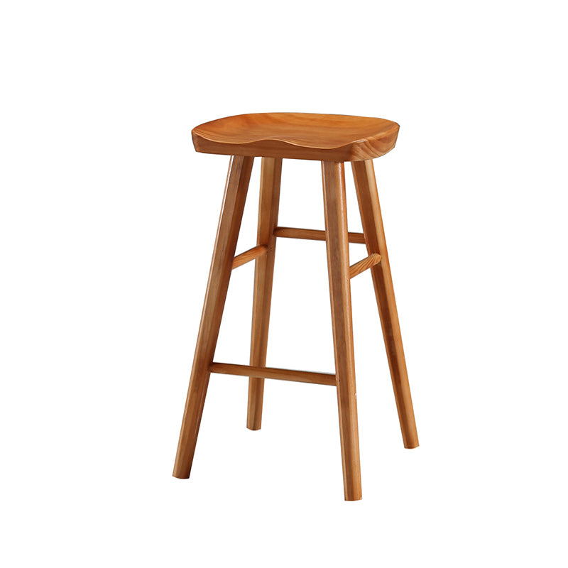 Contemporary Solid Wood Bar Stool Indoor Bar Stool with Wood Seat and Footrest Clearhalo 'Bar Furniture' 'Bar Stools' 'bar_stools' 'furn' 'furn_bar_stools' 'furniture_bar_stools' 'Kitchen & Dining Furniture' 'kitchen&dining_furn' 'kitchen' 'kitchen_furn' Furniture' 4653873