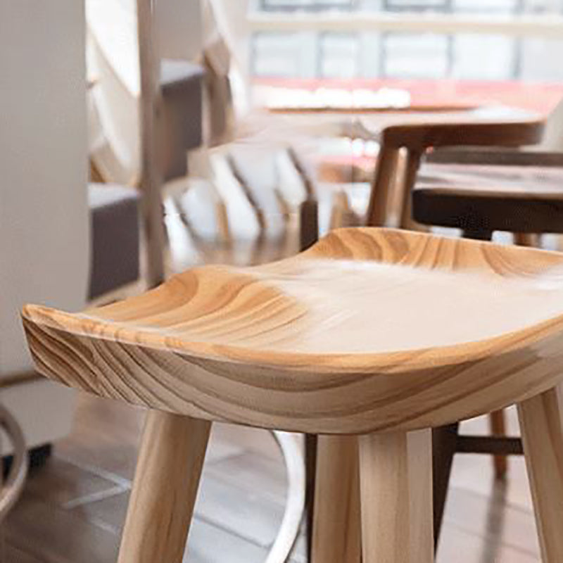 Contemporary Solid Wood Bar Stool Indoor Bar Stool with Wood Seat and Footrest Clearhalo 'Bar Furniture' 'Bar Stools' 'bar_stools' 'furn' 'furn_bar_stools' 'furniture_bar_stools' 'Kitchen & Dining Furniture' 'kitchen&dining_furn' 'kitchen' 'kitchen_furn' Furniture' 4653874