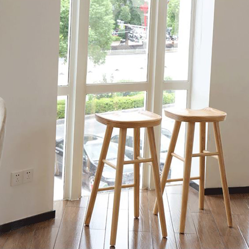 Contemporary Solid Wood Bar Stool Indoor Bar Stool with Wood Seat and Footrest Clearhalo 'Bar Furniture' 'Bar Stools' 'bar_stools' 'furn' 'furn_bar_stools' 'furniture_bar_stools' 'Kitchen & Dining Furniture' 'kitchen&dining_furn' 'kitchen' 'kitchen_furn' Furniture' 4653883