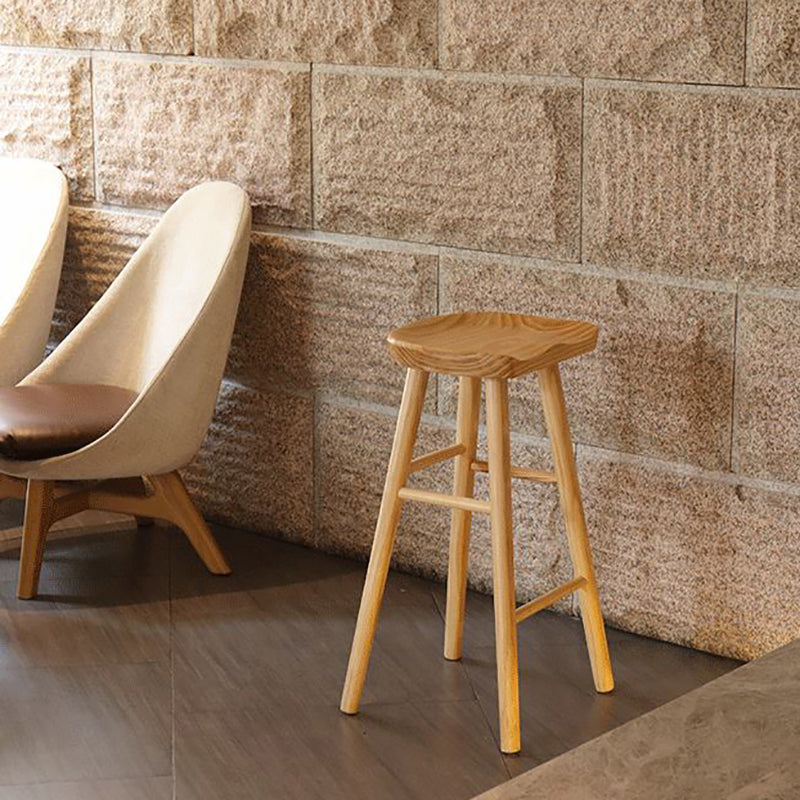 Contemporary Solid Wood Bar Stool Indoor Bar Stool with Wood Seat and Footrest Clearhalo 'Bar Furniture' 'Bar Stools' 'bar_stools' 'furn' 'furn_bar_stools' 'furniture_bar_stools' 'Kitchen & Dining Furniture' 'kitchen&dining_furn' 'kitchen' 'kitchen_furn' Furniture' 4653884