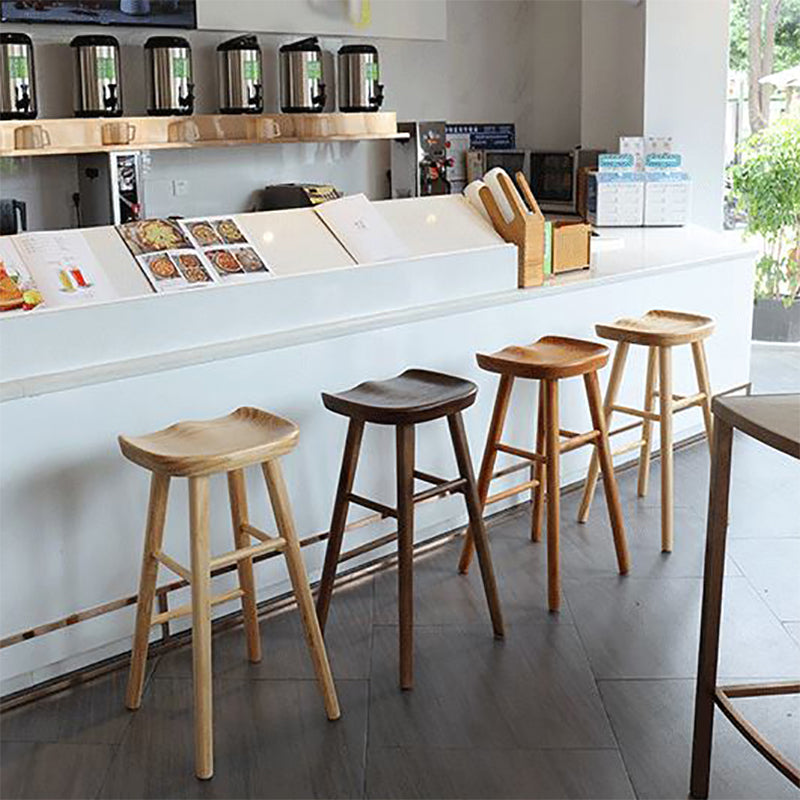 Contemporary Solid Wood Bar Stool Indoor Bar Stool with Wood Seat and Footrest Clearhalo 'Bar Furniture' 'Bar Stools' 'bar_stools' 'furn' 'furn_bar_stools' 'furniture_bar_stools' 'Kitchen & Dining Furniture' 'kitchen&dining_furn' 'kitchen' 'kitchen_furn' Furniture' 4653890